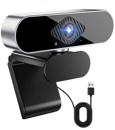 EXCITAT Webcam - Computerwebcam - USB-webcam - Met microfoon - 360° verstelbaar - 4K - Geschikt voor videoconferenties, livestreaming en opnames
