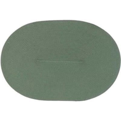 Unique Living | Placemat Daisy | Ovaal | Rotan | Donkergroen | 45x30cm