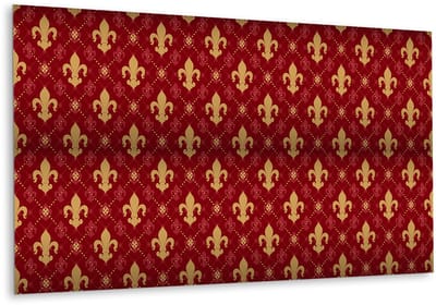 Tulup PVC Wandpaneel - Koninklijke Lelies Vinyl Wandpaneel - 100 cm x 50 cm - Rood PVC Wandpaneel - 1 stuk - PVC Muurpaneel - Geometrisch Wandpaneel - Wandpaneel Zelfklevend - Plaktegels Keuken en Badkamer