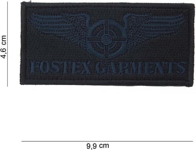 Embleem stof Fostex garments blauw