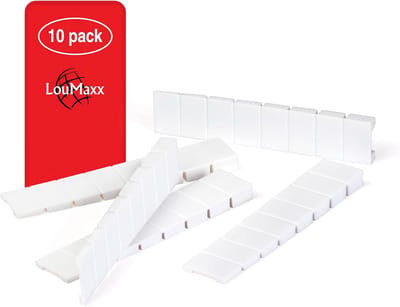 Set van 10 Witte Kunststof Meubelwiggen voor Stabilisatie en Het Creëren van Niveauverschil - 8x20x100mm