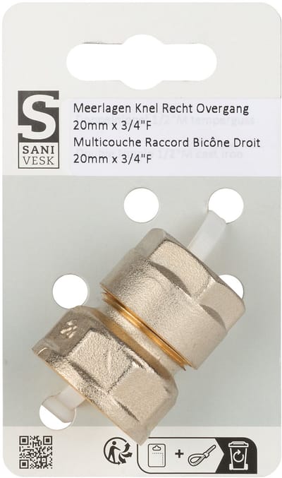 Sanivesk meerlagen knel recht overgang - 20 mm x 3/4" F