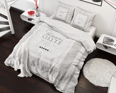 Sleeptime Elegant Suite - Dekbedovertrek - Eenpersoons - 140x200/220 + 1 kussensloop 60x70 - Wit