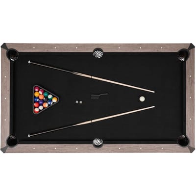 214cm Pooltafel Combinatieset, 3-in-1 Multi Game Biljarttafels met Eetblad en Tafeltennis, 2 Bankjes voor Opslag en Accessoires, Inclusief Ballen en Keu