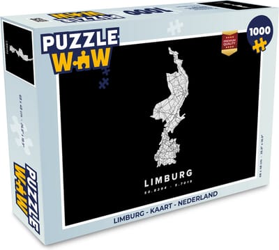 Puzzel Limburg - Kaart - Nederland - Legpuzzel - Puzzel 1000 stukjes volwassenen