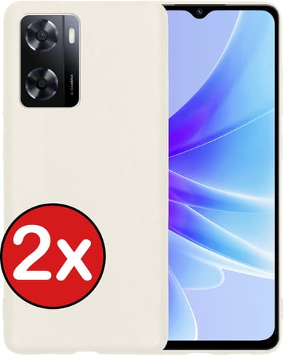 Hoesje - 2 Stuks - Geschikt voor OPPO A57s - Sterk & Shockproof - Telefoonhoes - Back Cover - Case Siliconen - Telefoon Hoes - Wit