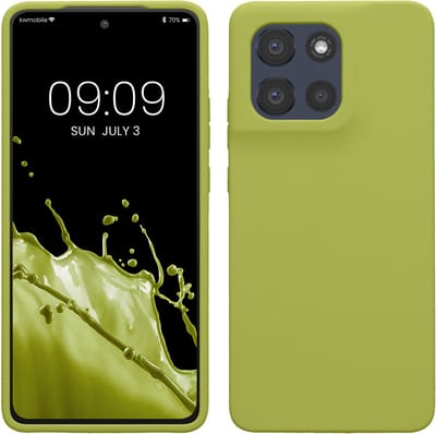 kwmobile telefoonhoesje geschikt voor Motorola Moto G86 5G - Hoesje met siliconen coating - Smartphone case in matcha groen