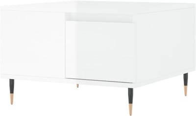 Salontafel met lade - Bijzettafel woonkamer - Woonkamer inrichten - Hoogglans afwerking - 55 x 55 x 365 cm - Wit