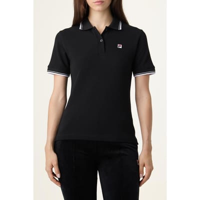 FILA Biella Slim Tipped Polo Shirt Black Taglia: XS | Polo Outlet | Donna | Nero