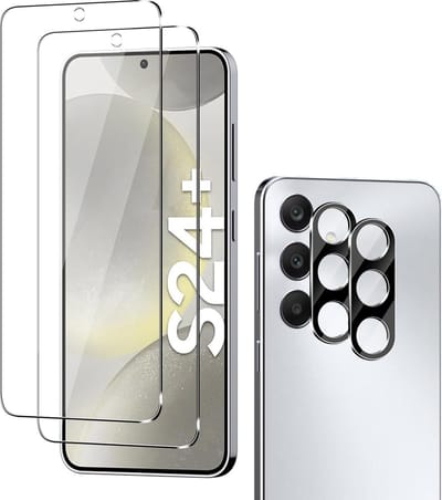 Screenprotector Geschikt voor Samsung S24 Plus Screen Protector en Camera lens protector / Tempered glass Screen protector voor Samsung S24 Plus - Beschermglas - Glasplaatje - 2+2 stuks