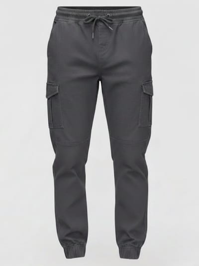 OMBRE Broek - Regular Fit - Katoen - Effen Grafiet S