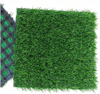 Kunstgras Tegels - Grasmatten - Tuin Decoratie - In elkaar grijpend systeem - 30 x 30 cm - Groen