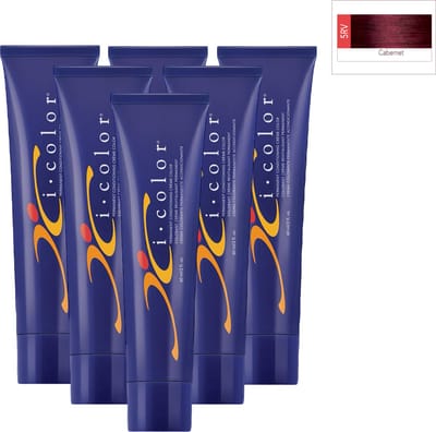 ISO i color Permanent Conditioning Crème Color 60ml 5RV Cabernet x 6 tubes