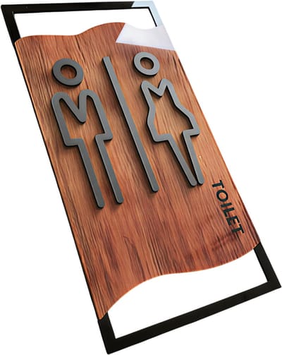 Imitatie Hout Bewegwijzering – Badkamer en Toilet Bord – Mannen en Vrouwen – Gym en Kleedkamer Muurdecoratie – Slaapkamer en Badkamer Deur Bevestigd – Stijlvol en Functioneel