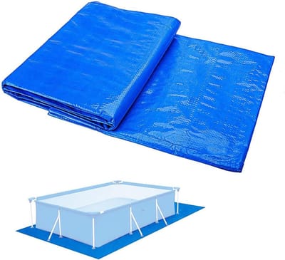 Thijox - Zwembad-grondzeil Blauw, Waterdichte Vloerbeschermingsmat voor Opblaasbare Zwembaden, Kinderbadjes, Rechthoekig, Polyester, Diverse Maten, Vo