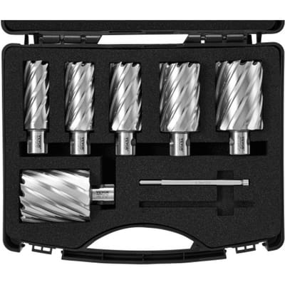 VEVOR Kroonborenset Metaal 6-Delig 1, 1-1/8, 1-1/4, 1-1/2, 1-3/4, 2 Inch Kernborenset 50,8 MM Boordiepte Ringfreesset, Gemaakt van M2AL - Accessoires voor Snelstaal voor Magneetboormachines
