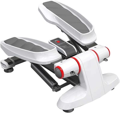 Mini Stepper - Thuis Fitness - Cardio Training - Met Weerstandsbanden - 150 kg Belasting - Wit