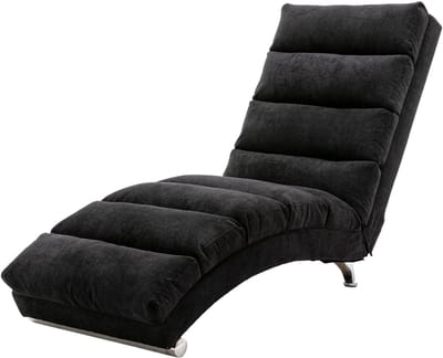 Moderne massagestoel - Zwarte linnen relaxstoel - Trilfunctie - Lichaamsondersteuning - 250 kg – Woonkamer – 148x55x84 cm - Zwart