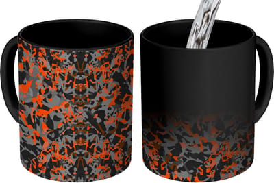 Magische Mok - Foto op Warmte Mokken - Koffiemok - Roest - Camouflage - Patroon - Rustiek - Magic Mok - Beker - 350 ML - Theemok