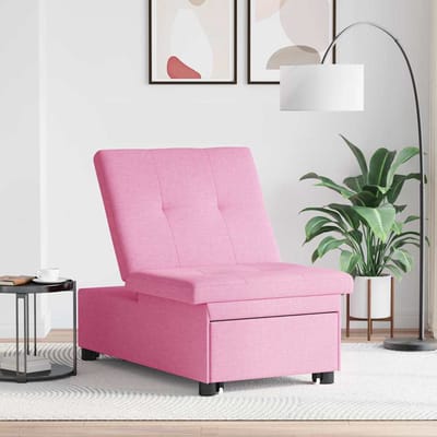 vidaXL - Uittrekbare - Slaapbank - Roze - 194 - x - 50 - x - 82 - cm - Stof