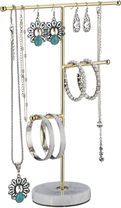 ketting houder - 3 stangen - voor oorbellen en armbanden - sieradenstandaard