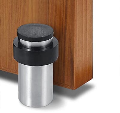 Vloermontage deurstopper 65 mm van roestvrij staal met rubberen bumper - Geluidsdemping en wandbeschermer