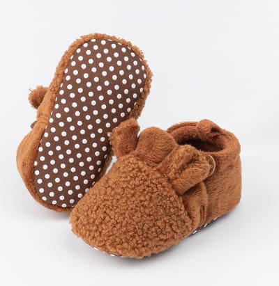 Steppies - Babyslofjes met Antislip - Bruin - 12-18 maanden - Maat 20-21