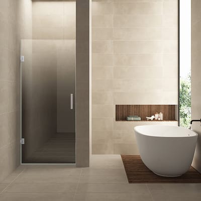 Wiesbaden Less Nisdeur Glasplaat - Links - 70x200cm - 8mm - Helder naar Spiegelrook Glas - Nano Coating