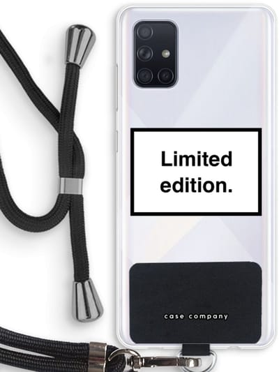 Case Company® - Hoesje met koord geschikt voor Samsung Galaxy A71 hoesje met Koord - Limited edition - Telefoonhoesje met Zwart Koord - Bescherming aan alle Kanten en Over de Schermrand