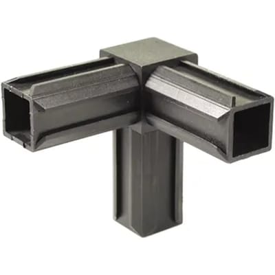 Alberts Buisverbinder - Xd - 90 Graden - Polyamide - Zwart - 20x20x1,5mm