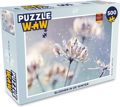 Puzzel Bloemen - Sneeuw - IJs - Winter - Botanisch - Legpuzzel - Puzzel 500 stukjes