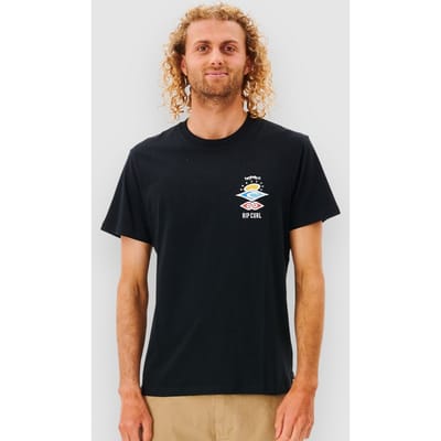 Rip Curl Search Icon T-shirt Met Korte Mouwen Zwart S Man