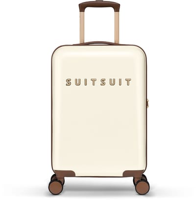 SUITSUIT Handbagage koffer 55x35x20 - Handbagage trolley - Lichtgewicht koffer - Reiskoffer - Veilig TSA cijferslot - Fab Seventies koffer Antique White - Wit