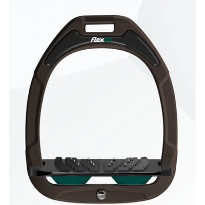Veilige ruiterstijgbeugels Schuin Ultra Grip Bruin/Zwart/Groen Flex-On Safe-On