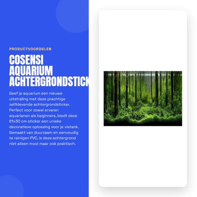 Dailygoods- Achtergrondsticker PVC 61x30 cm - Zelfklevend - Duurzaam - Waterdicht - Slijtvast - Eenvoudige installatie - Aquariumachtergrond