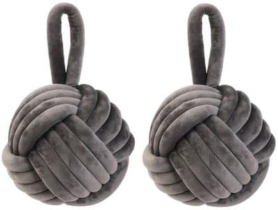 Home deco factory deurstop knoop - 2x - grijs - 1,15 kg - decoratie deurstopper