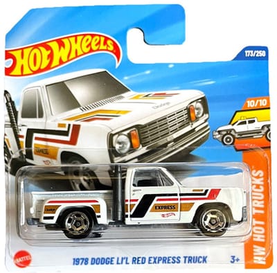 HOT WHEELS 1978 DODGE LI'L RED EXPRESS TRUCK PICKUP WHITE GOLD 1:64 123/250 HW HOT TRUCKS 10/10 SHORT CARD 2025