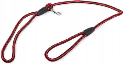 Hondenriem - Met handvat - Afneembaar - 120 cm - Rood