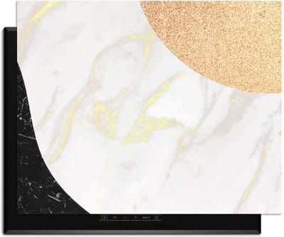 KitchenArt - Marble Chic - Inductie Beschermer - 76x51.5 cm - Kookplaat Beschermer - Luxe Afdekplaat Inductieplaat - Anti-slip & Oprolbaar - Beschermmat Inductiekookplaat