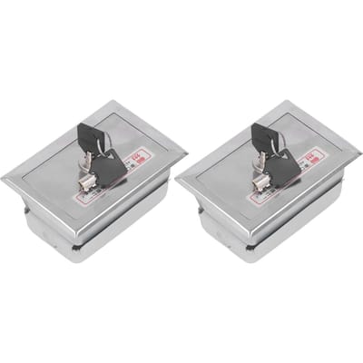 2 Pièces Boîtier Interrupteur à Clé Acier Inoxydable Universel avec Clés Kit d'Accessoires pour Porte gray