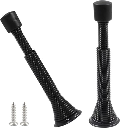 Deurstopper Set - Veer Deurstoppers - Muur Beschermen - Zware Kwaliteit - Verstelbaar 78-119mm - Zwart