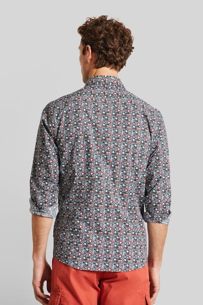 Bugatti Herren Casual overhemd met knoopsluiting