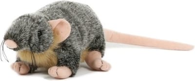 Semo Pluche knuffel rat - 18 cm - grijs - speelgoed