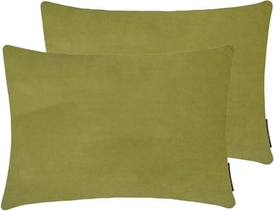 Luxe Kussensloop - Sierkussenhoes Set - Woonkamer Decoratie - Handgemaakt Flueel Stof - 35 x 50 cm - Chartreuse Groen