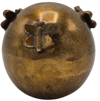 Urnenspecialist® - Urn bol met vlinders - Urn Vlinders - Urn Bol - As verwerking - 500ML - Antiek Goud - Gold