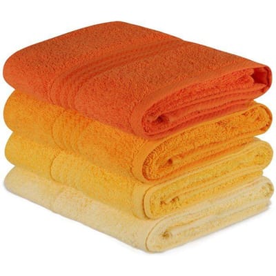 Asir - Handdoekenset (4 stuks) - Lichtgeel, Geel, Lichtoranje, Oranje - 17 x 25 x 17