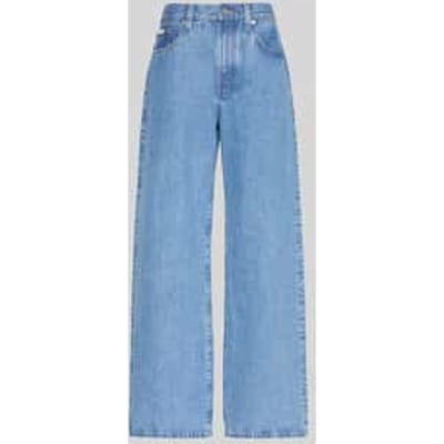 Calvin Klein The Wide Leg Radio Blue Jean Radio Blues Maat: W28 | Wijde Broeken Outlet | Dames | Blauw