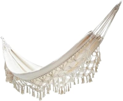 Kampeerhangmat - Canvas schommel - Buiten ontspannen - Wasbaar materiaal - 200x150cm - Beige