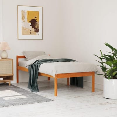 Seniorenbed Massief Hout - Hoog Bed - Comfortabel Slapen - Extra Opbergruimte - 75 x 190 cm - Bruin