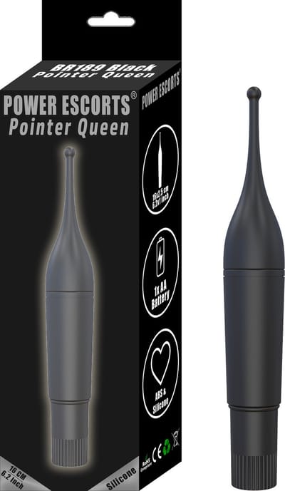 Power Escorts - Pointer Queen - Trendy zwart - Flexible Klitoris Point Vibrator